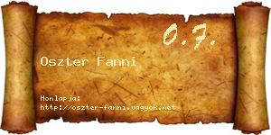 Oszter Fanni névjegykártya
