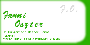 fanni oszter business card